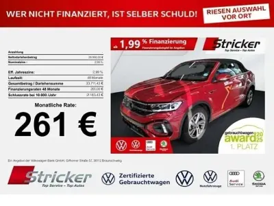 Gebraucht VW T-Roc Cabriolet R-line 150 PS (110 kW) 2025 Kings red metallic schwarz Cabrio