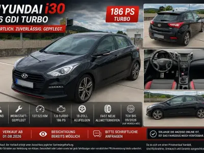Gebraucht Hyundai i30 Turbo 186 PS (136 kW) 2015 Schwarz Limousine