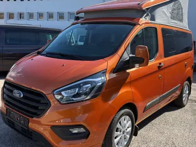 Second-hand Ford Transit Custom Nugget 185 CP (136 kW) 2021 Portocaliu Monovolum