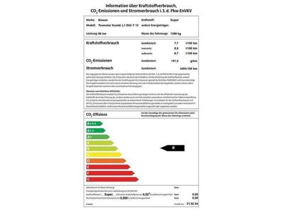 gebraucht Nissan Townstar Kombi L1 DIG-T 130 6MT N-CONNECTA 2ST N