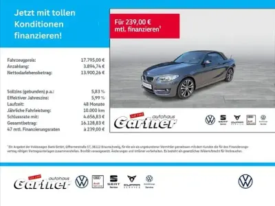 Gebraucht BMW 220 Sport Line 184 PS (135 kW) 2015 Mineralgrau metallic Cabrio