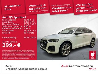 Gebraucht Audi Q5 Sportback Advanced 204 PS (150 kW) 2022 Gletscherweiß metallic SUV