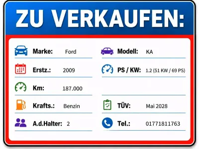 Gebraucht Ford Ka 69 PS (50 kW) 2009 Weiß Kleinwagen