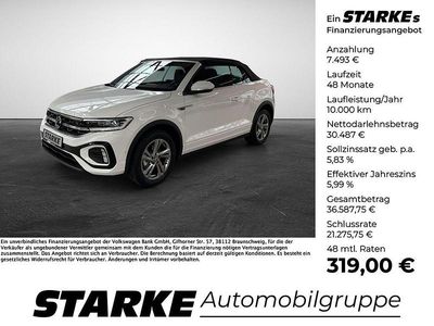 Neu VW T-Roc Cabriolet R-line 150 PS (110 kW) 2025 Weiß (pure white uni schwarz) Cabrio