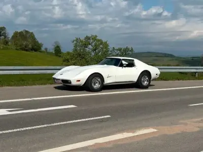 Second-hand Corvette C3 184 CP (135 kW) 1974 Alb Coupe