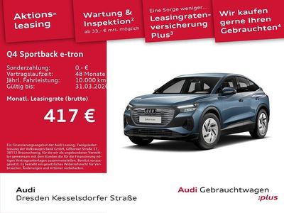Gebraucht Audi Q4 Sportback e-tron Ambiente 150 kW (204 PS) 2025 Geysirblau metallic SUV
