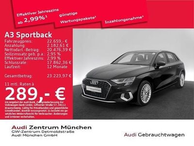 Gebraucht Audi A3 Sportback e-tron Advanced Plus 204 PS (150 kW) 2023 Brillantschwarz Kleinwagen