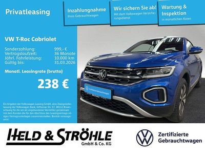 Gebraucht VW T-Roc Cabriolet Move 116 PS (85 kW) 2024 Ravennablau metallic/schwarz Cabrio