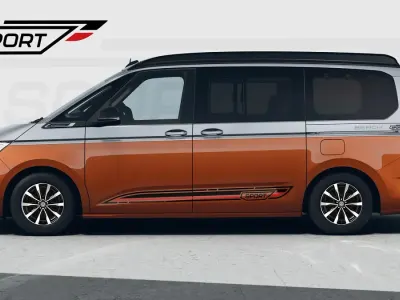 Neu VW California Highline 2026 Monosilber metallic / energeticorange metallic dach schwarz Van