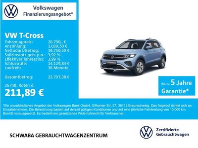 Gebraucht VW T-Cross Life 95 PS (69 kW) 2025 Blau SUV