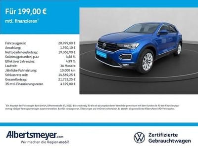 Gebraucht VW T-Roc Sportline 150 PS (110 kW) 2021 Blau SUV