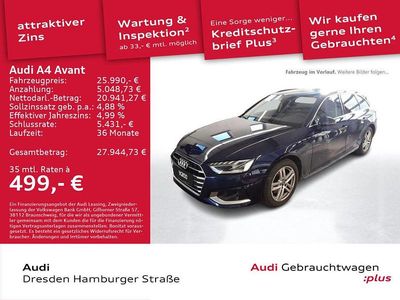 Gebraucht Audi A4 Advanced Plus 190 PS (139 kW) 2020 Navarrablau metallic Kombi