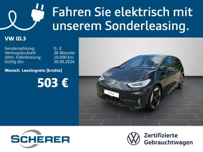 Gebraucht VW ID.3 GTX 239 kW (326 PS) 2025 Grenadillschwarz metallic schwarz (metallic) Kleinwagen