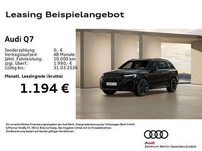 Schwarz Neu 2025 Audi Q7 S-Line SUV | 98.333 € (Fairer Preis)