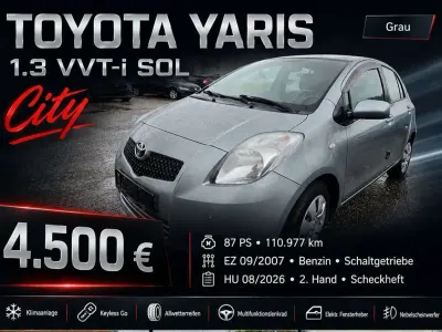 Brugt Toyota Yaris Sol 87 HK (63 kW) 2007 Grå Hatchback
