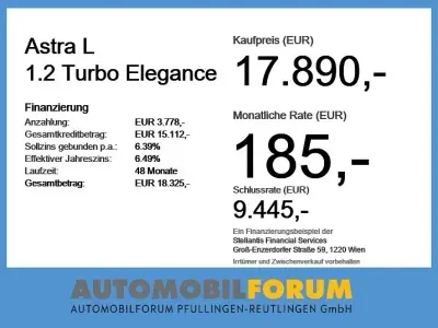 Gebraucht Opel Astra Elegance 131 PS (96 kW) 2023 Schwarz Kleinwagen