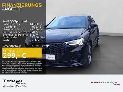 Schwarz Gebraucht 2025 Audi Q3 Sportback S-Line SUV | 43.440 € (Fairer Preis)