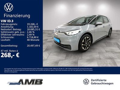 Gebraucht VW ID.3 Pure 110 kW (150 PS) 2022 Mondsteingrau/schwarz Kleinwagen
