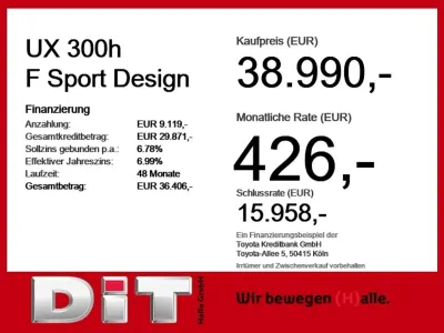 Neu Lexus UX 300h Sport Design Packet 199 PS (146 kW) 2025 Obsidiangrau SUV