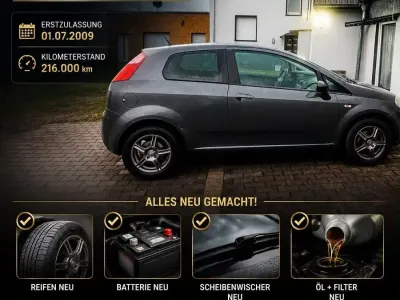 Gebraucht Fiat Punto 77 PS (56 kW) 2009 Grau Kleinwagen