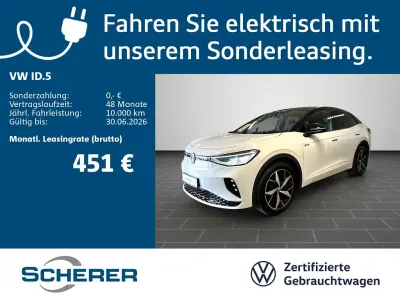Gebraucht VW ID.5 GTX 219 kW (299 PS) 2023 Gletscherweiß metallic schwarz (metallic) SUV