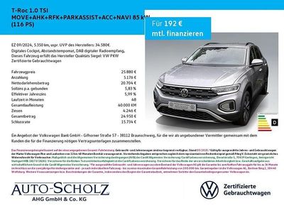 Gebraucht VW T-Roc Move 116 PS (85 kW) 2024 Silber SUV