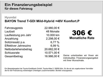 gebraucht Hyundai Bayon Trend 1,0 T-GDI Mild-Hybrid +48V Komfort.P Dachlackierung 17 Zoll