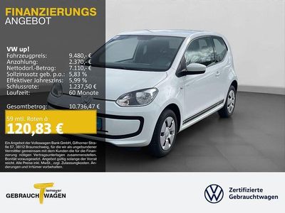 Gebraucht VW up! CLUB 60 PS (44 kW) 2016 Weiß Kleinwagen