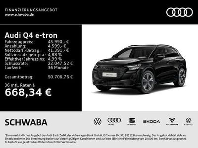 Mythosschwarz metallic Gebraucht 2024 Audi Q4 e-tron Advanced SUV | 45.990 € (Etwas zu teuer)