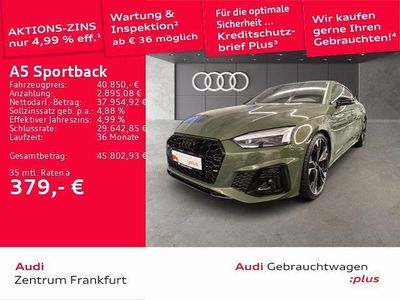 Grün Gebraucht 2023 Audi A5 Sportback S-Line Kleinwagen | 40.850 € (Etwas zu teuer)