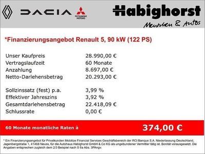 Neu Renault 5 E-Tech Evolution 89 kW (122 PS) 2025 Schwarz Limousine