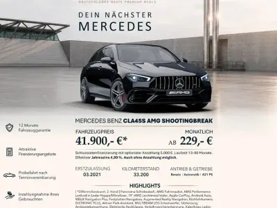 Gebraucht Mercedes CLA45 AMG AMG 421 PS (309 kW) 2021 Schwarz Coupé