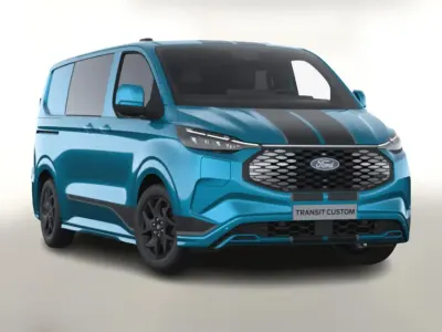 Neu Ford E-Transit Sport 160 kW (218 PS) 2026 Digital aqua blue metallic Van