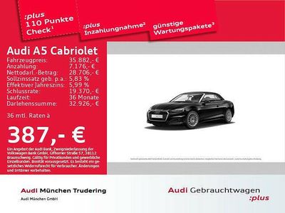Gebraucht Audi A5 Cabriolet Basis 150 PS (110 kW) 2022 Brillantschwarz Cabrio