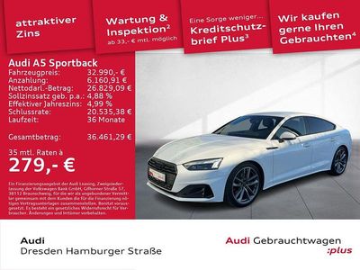 Gebraucht Audi A5 Sportback Advanced Plus 150 PS (110 kW) 2022 Weiß Kleinwagen