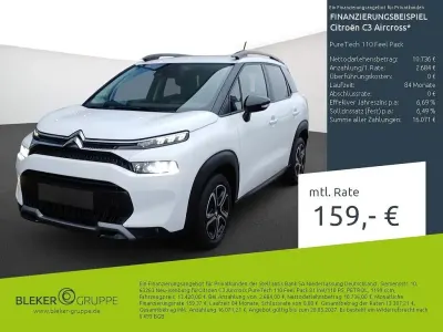 Gebraucht Citroën C3 Aircross Feel 110 PS (80 kW) 2023 Lack weiss banquise/typ aussenverkleidung spiegel flach standard SUV