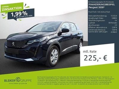 Gebraucht Peugeot 3008 Active 131 PS (96 kW) 2023 Schwarz SUV