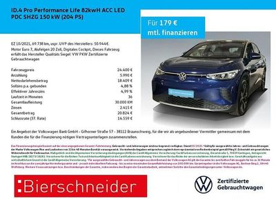 Blau Gebraucht 2021 VW ID.4 Pro Performance SUV | 24.400 € (Fairer Preis)