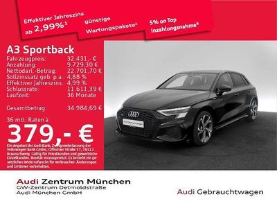 Mythosschwarz metallic Gebraucht 2022 Audi A3 Ambiente Limousine | 32.431 € (Teuer)