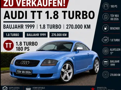 Gebraucht Audi TT S-Line 180 PS (132 kW) 1999 Blau Coupé
