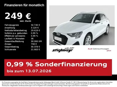Gebraucht Audi A3 Advanced Plus 116 PS (85 kW) 2025 Gletscherweiß metallic Limousine