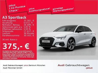 Weiß Gebraucht 2022 Audi A3 Sportback e-tron S-Line Kleinwagen | 33.859 € (Teuer)