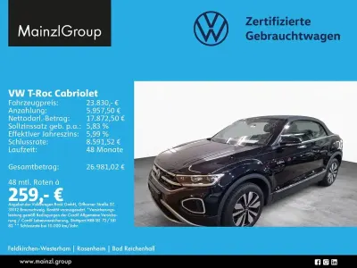 Gebraucht VW T-Roc Cabriolet Goal 116 PS (85 kW) 2025 Deep black perleffekt/schwarz Cabrio