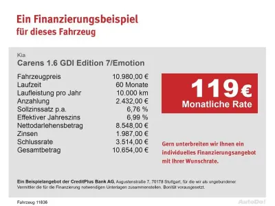 Gebraucht Kia Carens Edition 7 135 PS (99 kW) 2016 Braun Van / Kleinbus