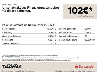 gebraucht VW Polo 1.2 Comfortline Navi Sitzhzg PDC AHK