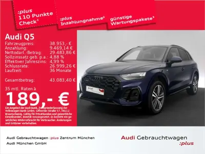 Gebraucht Audi Q5 S-Line 204 PS (150 kW) 2022 Navarrablau metallic SUV