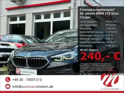 Gebraucht BMW 218 Gran Coupé Advantage 136 PS (100 kW) 2023 Schwarz Coupé