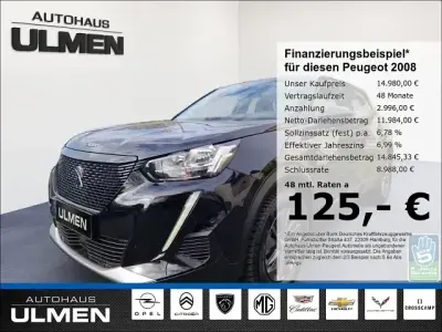 Brugt Peugeot e-2008 Active 100 kW (136 HK) 2022 Sort SUV