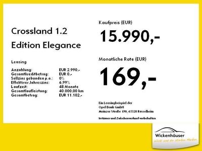 gebraucht Opel Crossland 1.2 Edition SpurH LED PDC Temp BT