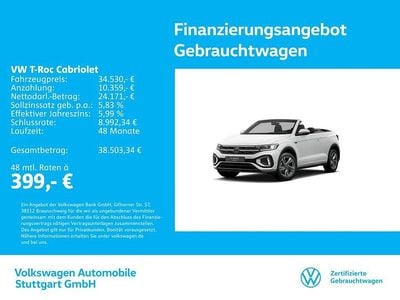 Gebraucht VW T-Roc Cabriolet R-line 150 PS (110 kW) 2025 Pure white/schwarz Cabrio